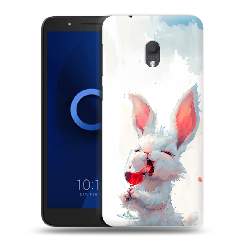 Силиконовый чехол на Alcatel 1C (2019) с принтом кролик зайчик Силиконовый чехол на Alcatel 1C (2019) с принтом кролик зайчик