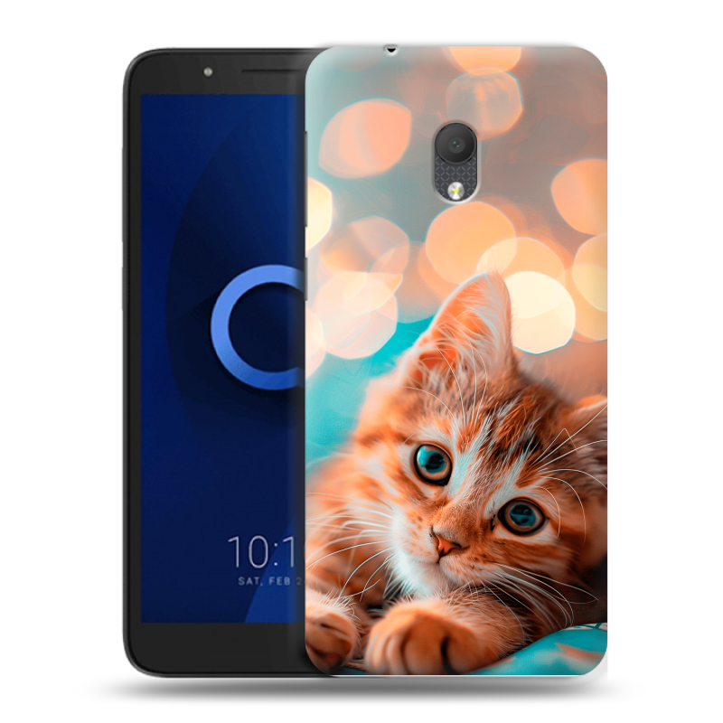 Силиконовый чехол на Alcatel 1C (2019) с принтом котик Силиконовый чехол на Alcatel 1C (2019) с принтом котик