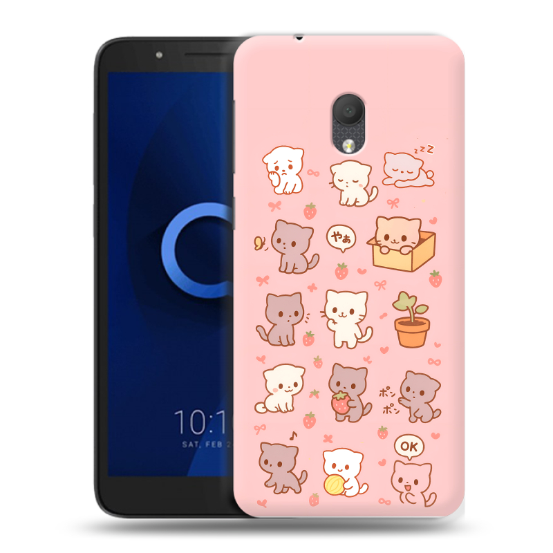 Силиконовый чехол на Alcatel 1C (2019) с принтом Hello Kitty Хелоу Кити Силиконовый чехол на Alcatel 1C (2019) с принтом Hello Kitty Хелоу Кити