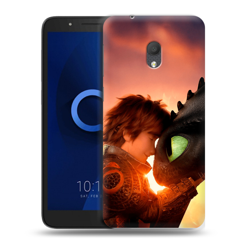 Силиконовый чехол на Alcatel 1C (2019) с принтом Как приручить дракона Силиконовый чехол на Alcatel 1C (2019) с принтом Как приручить дракона