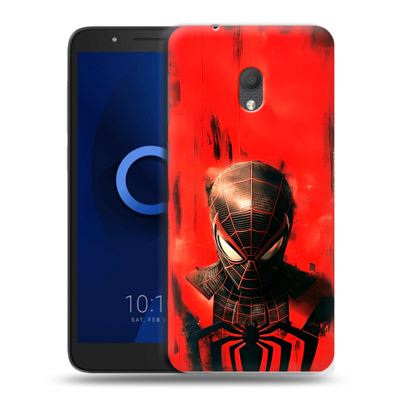 Силиконовый чехол на Alcatel 1C (2019) с принтом человек паук spiderman Силиконовый чехол на Alcatel 1C (2019) с принтом человек паук spiderman