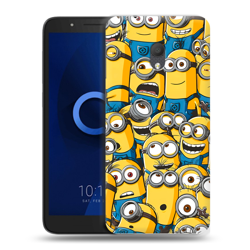 Силиконовый чехол на Alcatel 1C (2019) с принтом Миньоны Силиконовый чехол на Alcatel 1C (2019) с принтом Миньоны