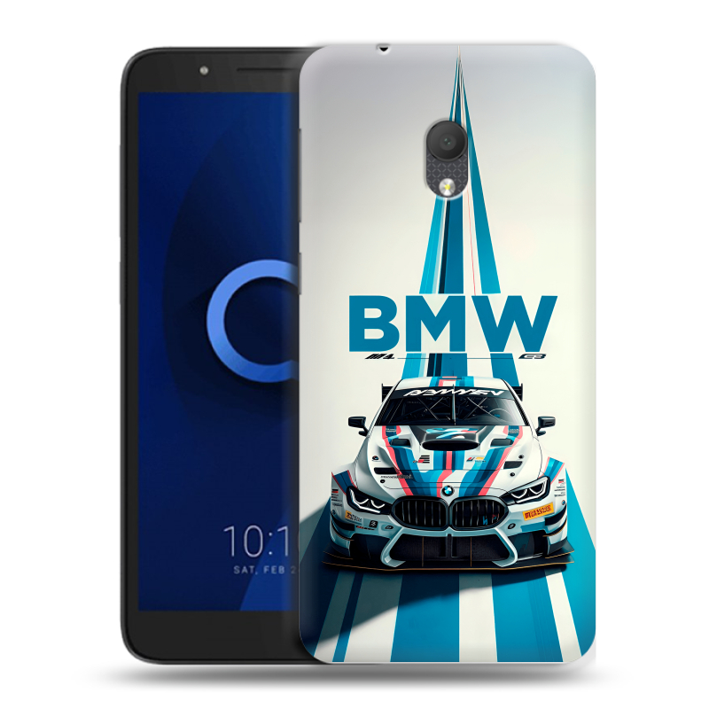 Силиконовый чехол на Alcatel 1C (2019) с принтом БМВ BMW Силиконовый чехол на Alcatel 1C (2019) с принтом БМВ BMW