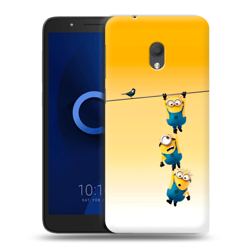 Силиконовый чехол на Alcatel 1C (2019) с принтом Миньоны Силиконовый чехол на Alcatel 1C (2019) с принтом Миньоны