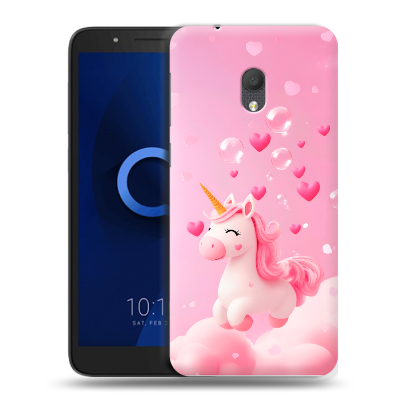 Силиконовый чехол на Alcatel 1C (2019) с принтом Единорог Силиконовый чехол на Alcatel 1C (2019) с принтом Единорог