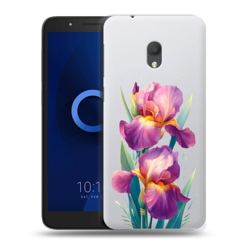 Силиконовый чехол на Alcatel 1C (2019) с принтом Цветы орхидеи Силиконовый чехол на Alcatel 1C (2019) с принтом Цветы орхидеи