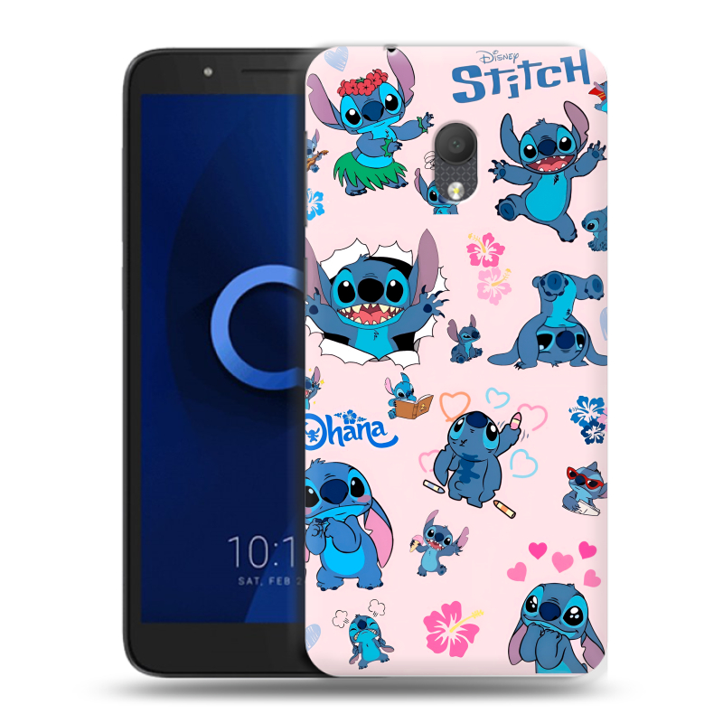 Силиконовый чехол на Alcatel 1C (2019) с принтом Лило и Стич Силиконовый чехол на Alcatel 1C (2019) с принтом Лило и Стич