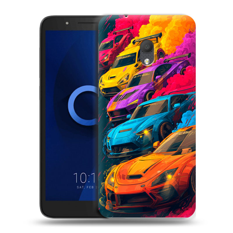 Силиконовый чехол на Alcatel 1C (2019) с принтом Тачки Силиконовый чехол на Alcatel 1C (2019) с принтом Тачки