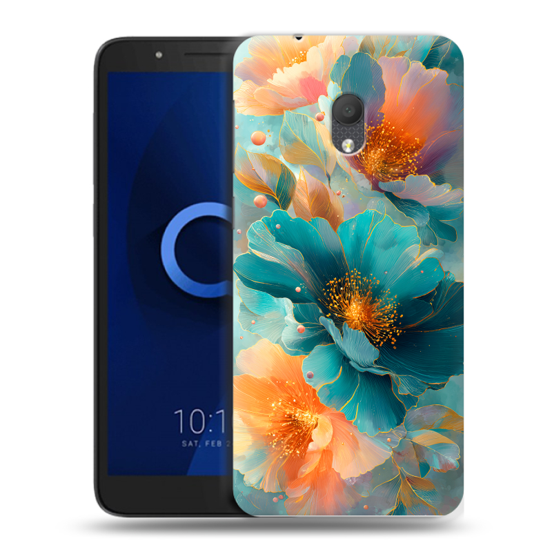 Силиконовый чехол на Alcatel 1C (2019) с принтом Цветы Силиконовый чехол на Alcatel 1C (2019) с принтом Цветы