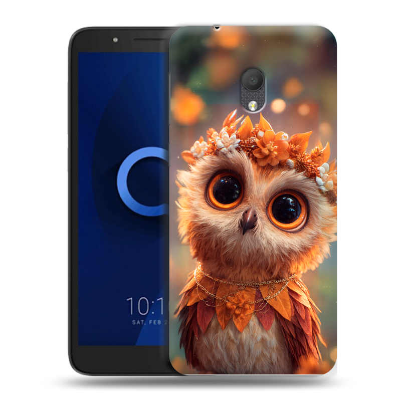 Силиконовый чехол на Alcatel 1C (2019) с принтом Милая сова Силиконовый чехол на Alcatel 1C (2019) с принтом Милая сова