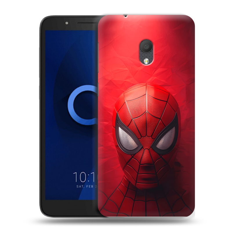 Силиконовый чехол на Alcatel 1C (2019) с принтом Spiderman Человек паук Силиконовый чехол на Alcatel 1C (2019) с принтом Spiderman Человек паук