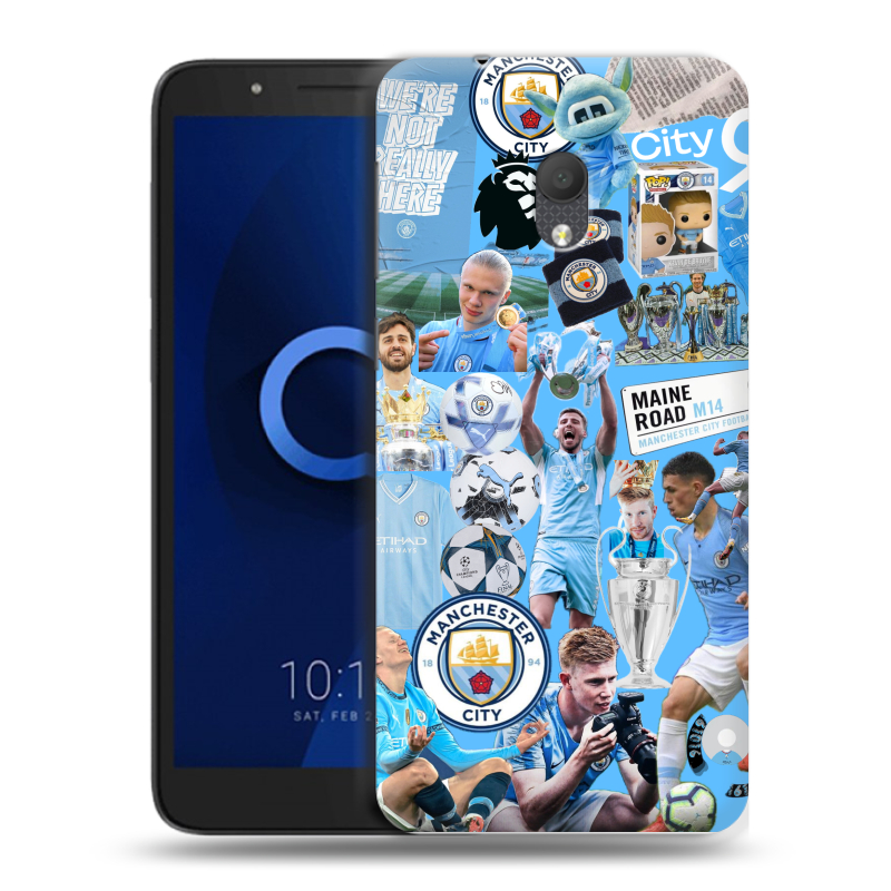Силиконовый чехол на Alcatel 1C (2019) с принтом Man City Манчестер Сити Силиконовый чехол на Alcatel 1C (2019) с принтом Man City Манчестер Сити