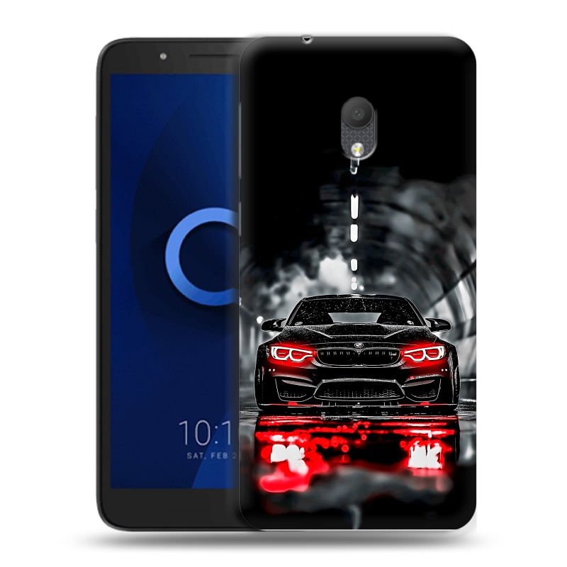 Силиконовый чехол на Alcatel 1C (2019) с принтом BMW БМВ Силиконовый чехол на Alcatel 1C (2019) с принтом BMW БМВ