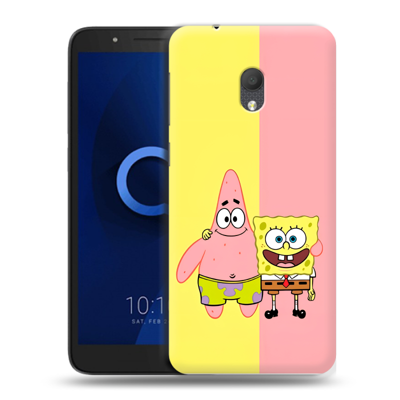 Силиконовый чехол на Alcatel 1C (2019) с принтом Спанч боб Спанчбоб Силиконовый чехол на Alcatel 1C (2019) с принтом Спанч боб Спанчбоб