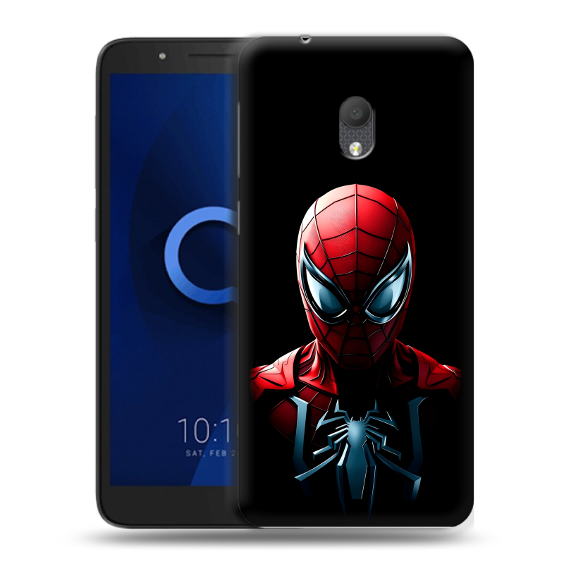 Силиконовый чехол на Alcatel 1C (2019) с принтом Spiderman Человек паук Силиконовый чехол на Alcatel 1C (2019) с принтом Spiderman Человек паук