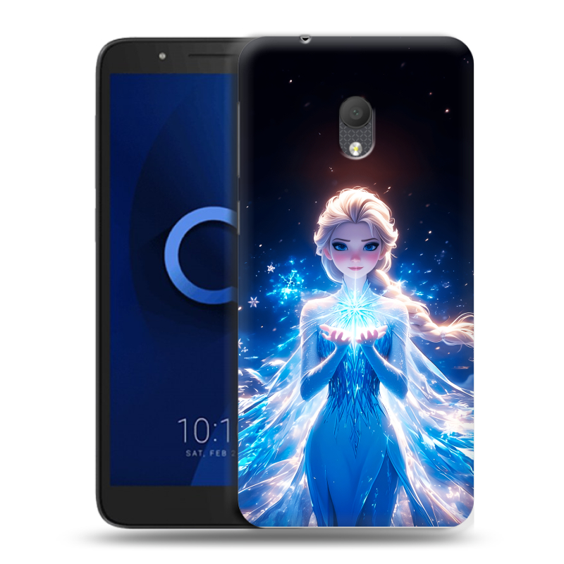 Силиконовый чехол на Alcatel 1C (2019) с принтом Холодное сердце Frozen Силиконовый чехол на Alcatel 1C (2019) с принтом Холодное сердце Frozen