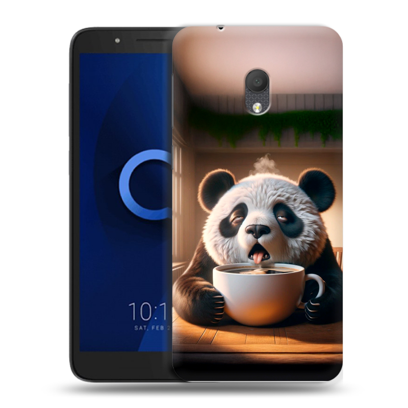 Силиконовый чехол на Alcatel 1C (2019) с принтом смешная панда Силиконовый чехол на Alcatel 1C (2019) с принтом смешная панда