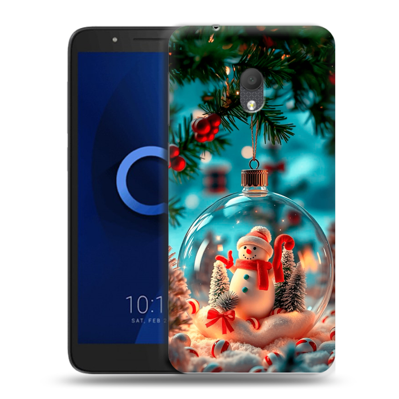 Силиконовый чехол на Alcatel 1C (2019) с принтом Новый год Силиконовый чехол на Alcatel 1C (2019) с принтом Новый год