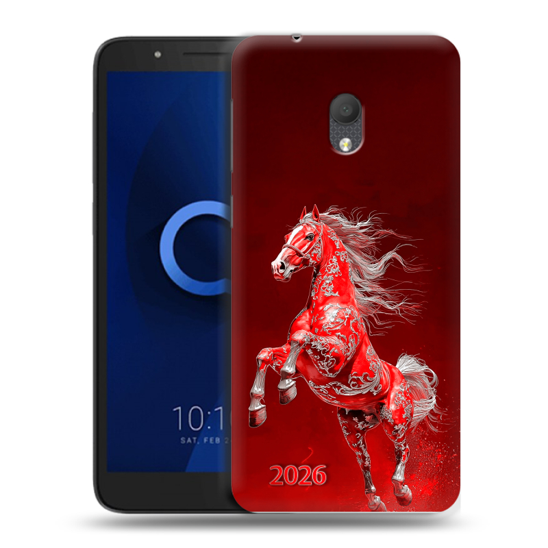 Силиконовый чехол на Alcatel 1C (2019) с принтом Новый год Силиконовый чехол на Alcatel 1C (2019) с принтом Новый год