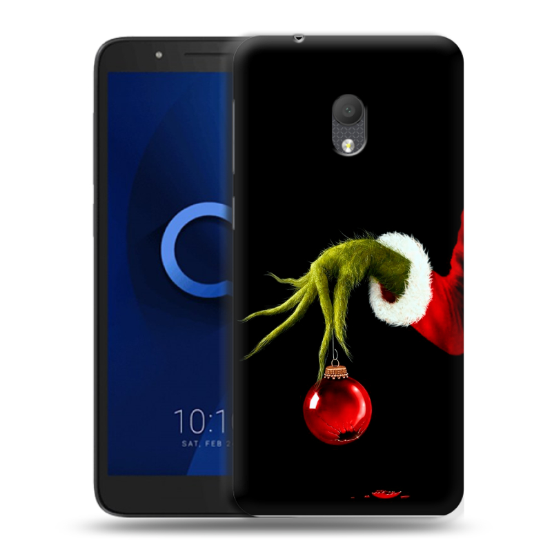 Силиконовый чехол на Alcatel 1C (2019) с принтом Новый год Гринч Силиконовый чехол на Alcatel 1C (2019) с принтом Новый год Гринч