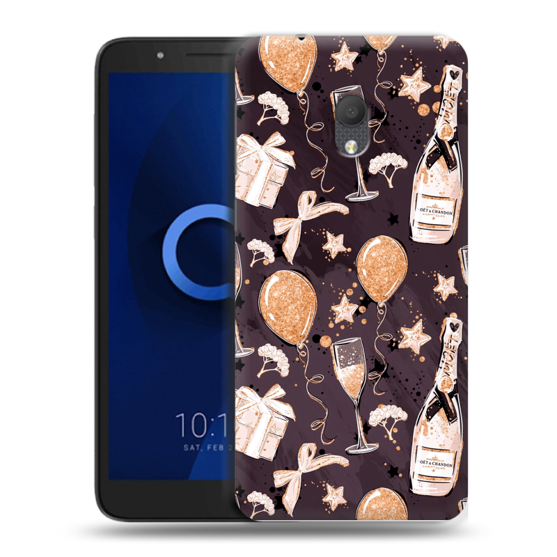 Силиконовый чехол на Alcatel 1C (2019) с принтом Новый год Силиконовый чехол на Alcatel 1C (2019) с принтом Новый год