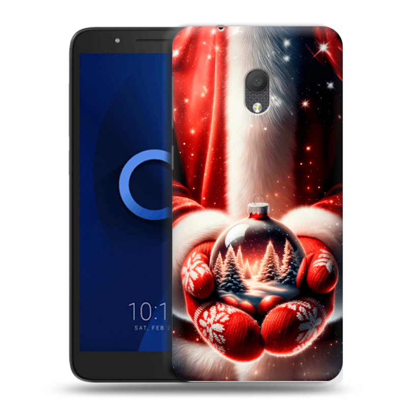 Силиконовый чехол на Alcatel 1C (2019) с принтом Новый год Силиконовый чехол на Alcatel 1C (2019) с принтом Новый год