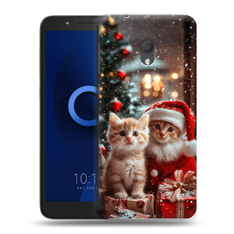 Силиконовый чехол на Alcatel 1C (2019) с принтом Новый год Силиконовый чехол на Alcatel 1C (2019) с принтом Новый год
