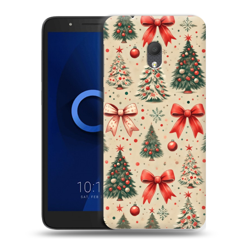Силиконовый чехол на Alcatel 1C (2019) с принтом Новый год Силиконовый чехол на Alcatel 1C (2019) с принтом Новый год