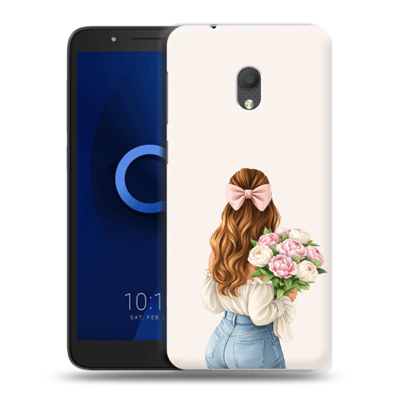 Силиконовый чехол на Alcatel 1C (2019) с принтом женский Силиконовый чехол на Alcatel 1C (2019) с принтом женский