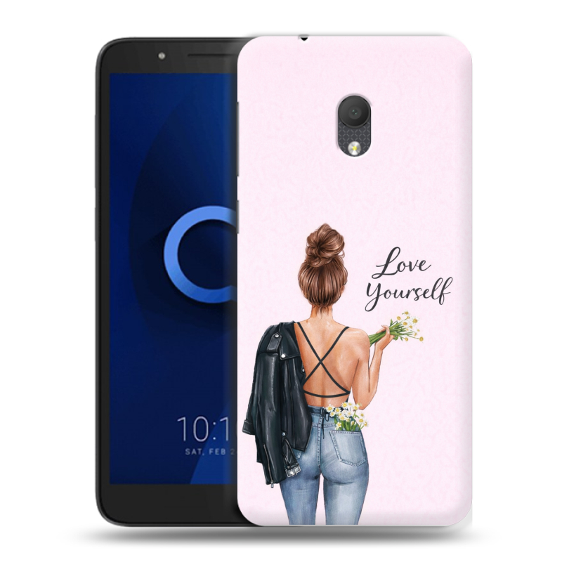 Силиконовый чехол на Alcatel 1C (2019) с принтом женский Силиконовый чехол на Alcatel 1C (2019) с принтом женский