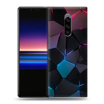Силиконовый чехол на Sony Xperia 1 с принтом Геометрия неона Силиконовый чехол на Sony Xperia 1 с принтом Геометрия неона