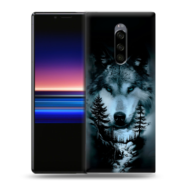 Силиконовый чехол на Sony Xperia 1 с принтом Лесной волк Силиконовый чехол на Sony Xperia 1 с принтом Лесной волк