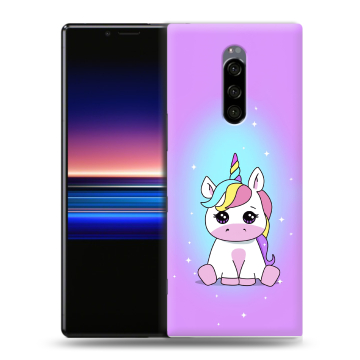 Силиконовый чехол на Sony Xperia 1 с принтом Единорог Силиконовый чехол на Sony Xperia 1 с принтом Единорог