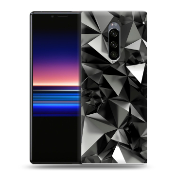 Силиконовый чехол на Sony Xperia 1 с принтом Черные кристаллы Силиконовый чехол на Sony Xperia 1 с принтом Черные кристаллы