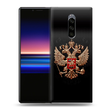 Силиконовый чехол на Sony Xperia 1 с принтом Герб России Силиконовый чехол на Sony Xperia 1 с принтом Герб России