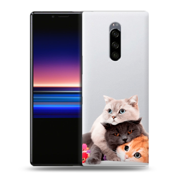 Силиконовый чехол на Sony Xperia 1 с принтом Кошки Силиконовый чехол на Sony Xperia 1 с принтом Кошки