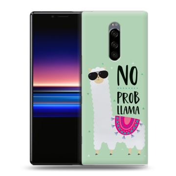 Силиконовый чехол на Sony Xperia 1 с принтом Лама Силиконовый чехол на Sony Xperia 1 с принтом Лама