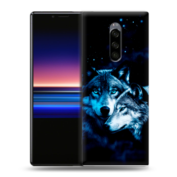 Силиконовый чехол на Sony Xperia 1 с принтом Волки Силиконовый чехол на Sony Xperia 1 с принтом Волки