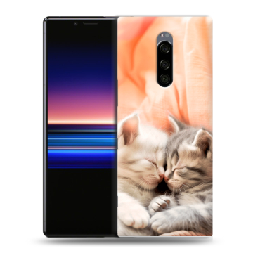 Силиконовый чехол на Sony Xperia 1 с принтом Котята Силиконовый чехол на Sony Xperia 1 с принтом Котята