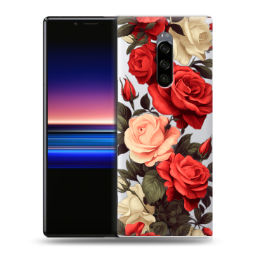 Силиконовый чехол на Sony Xperia 1 с принтом Розы Силиконовый чехол на Sony Xperia 1 с принтом Розы