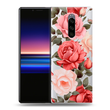 Силиконовый чехол на Sony Xperia 1 с принтом Розы Силиконовый чехол на Sony Xperia 1 с принтом Розы