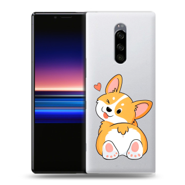 Силиконовый чехол на Sony Xperia 1 с принтом Корги Силиконовый чехол на Sony Xperia 1 с принтом Корги
