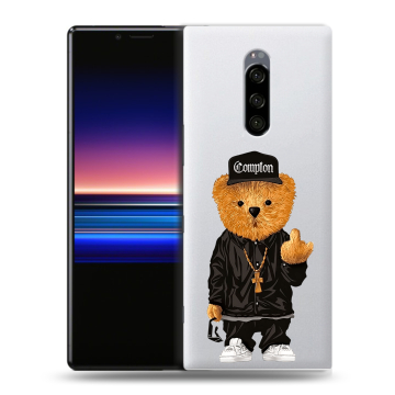 Силиконовый чехол на Sony Xperia 1 с принтом Плюшевый медведь Силиконовый чехол на Sony Xperia 1 с принтом Плюшевый медведь