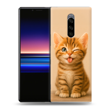 Силиконовый чехол на Sony Xperia 1 с принтом котенок Силиконовый чехол на Sony Xperia 1 с принтом котенок