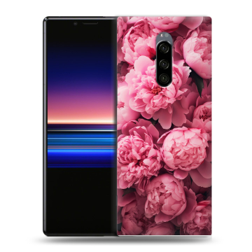 Силиконовый чехол на Sony Xperia 1 с принтом цветы пионы Силиконовый чехол на Sony Xperia 1 с принтом цветы пионы