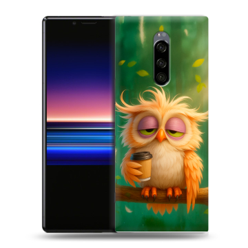 Силиконовый чехол на Sony Xperia 1 с принтом сова Силиконовый чехол на Sony Xperia 1 с принтом сова