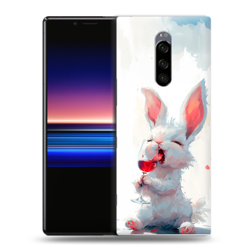 Силиконовый чехол на Sony Xperia 1 с принтом кролик зайчик Силиконовый чехол на Sony Xperia 1 с принтом кролик зайчик