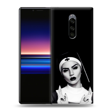 Силиконовый чехол на Sony Xperia 1 с принтом монашка Силиконовый чехол на Sony Xperia 1 с принтом монашка