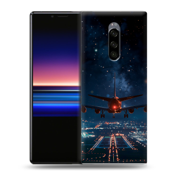 Силиконовый чехол на Sony Xperia 1 с принтом самолет Силиконовый чехол на Sony Xperia 1 с принтом самолет