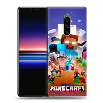Силиконовый чехол на Sony Xperia 1 с принтом Майнкрафт Minecraft